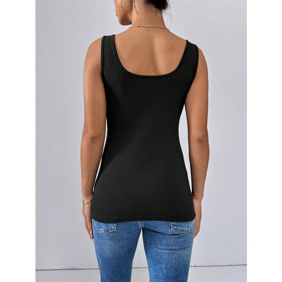 Scoop Neck Wide Strap Tank Apparel and Accessories