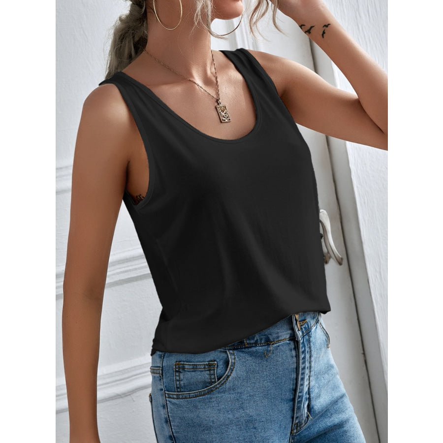 Scoop Neck Wide Strap Tank Apparel and Accessories