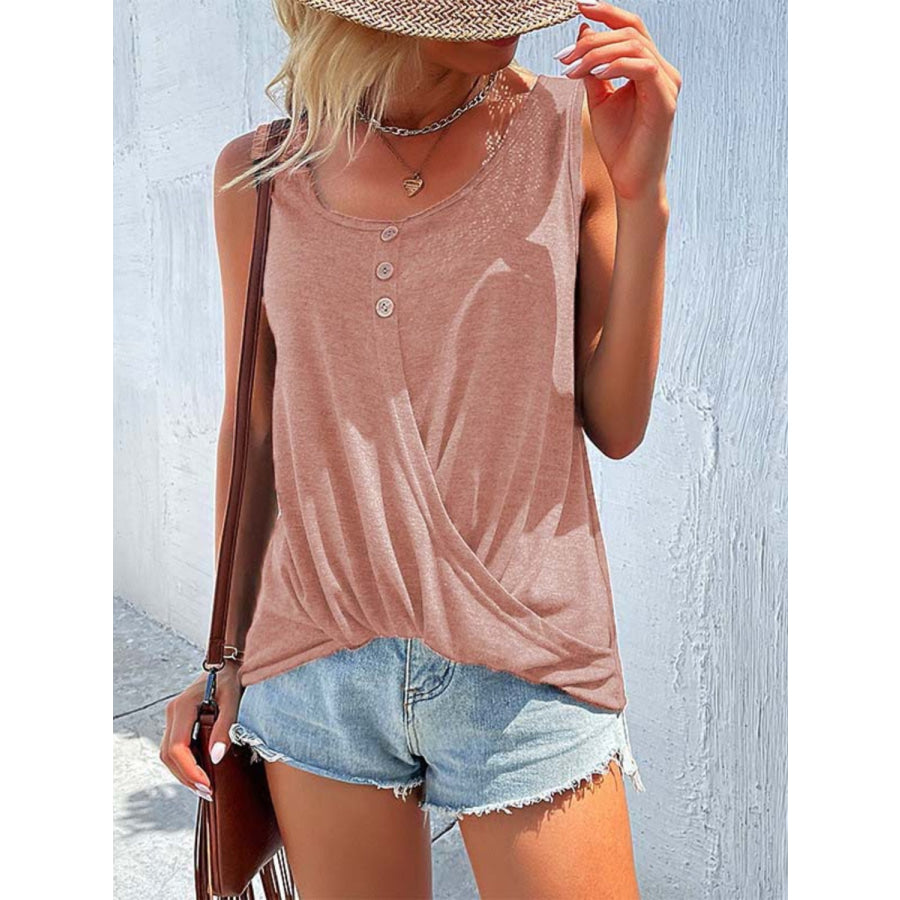 Scoop Neck Wide Strap Tank Light Mauve / S Apparel and Accessories