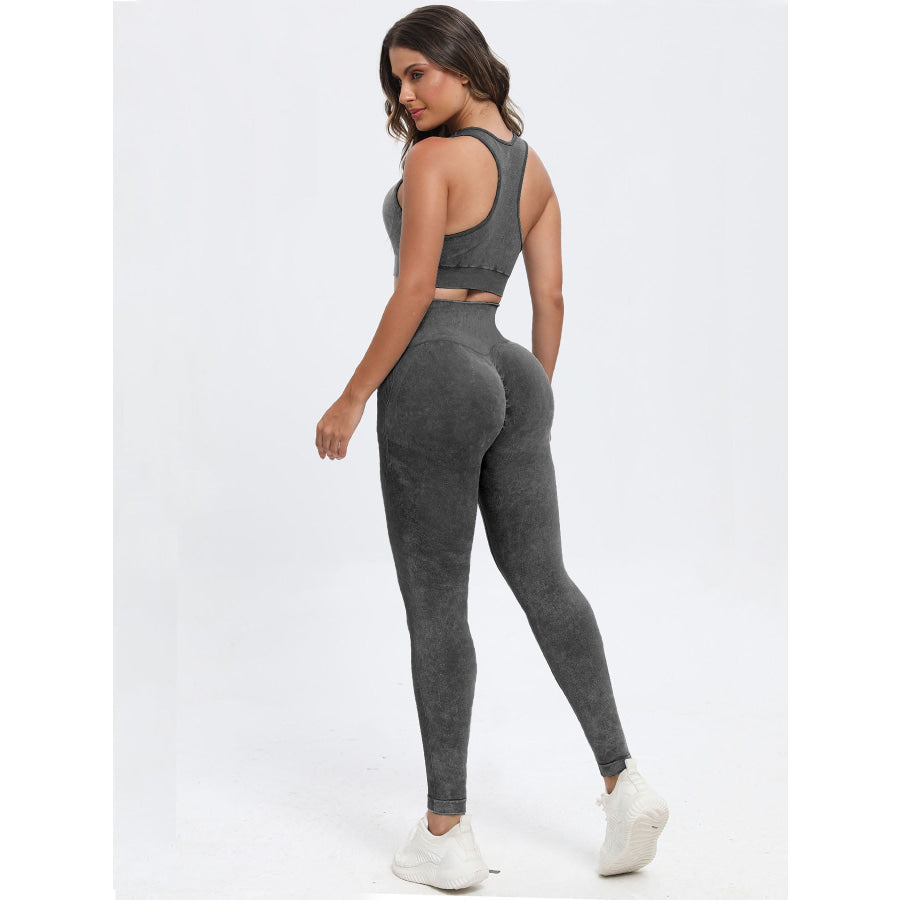 Scoop Neck Wide Strap Top and Pants Active Set Apparel and Accessories