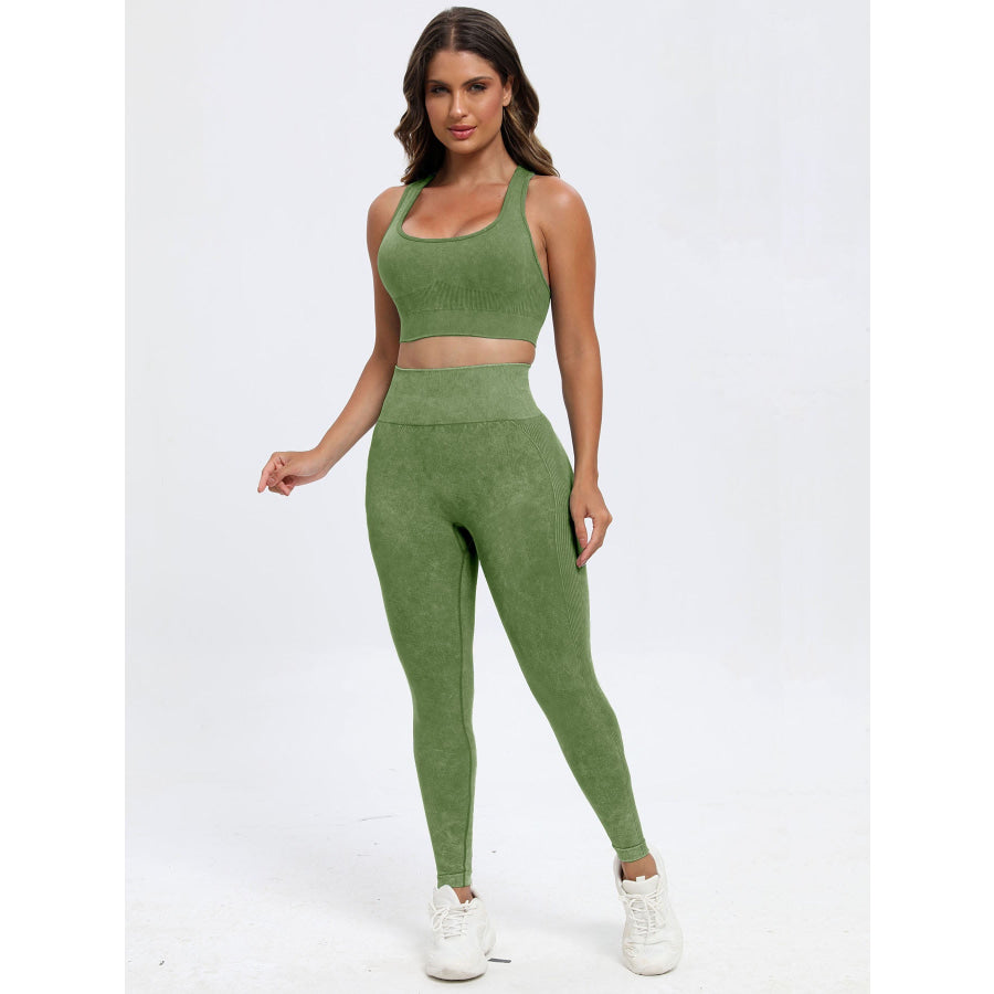 Scoop Neck Wide Strap Top and Pants Active Set Apparel and Accessories