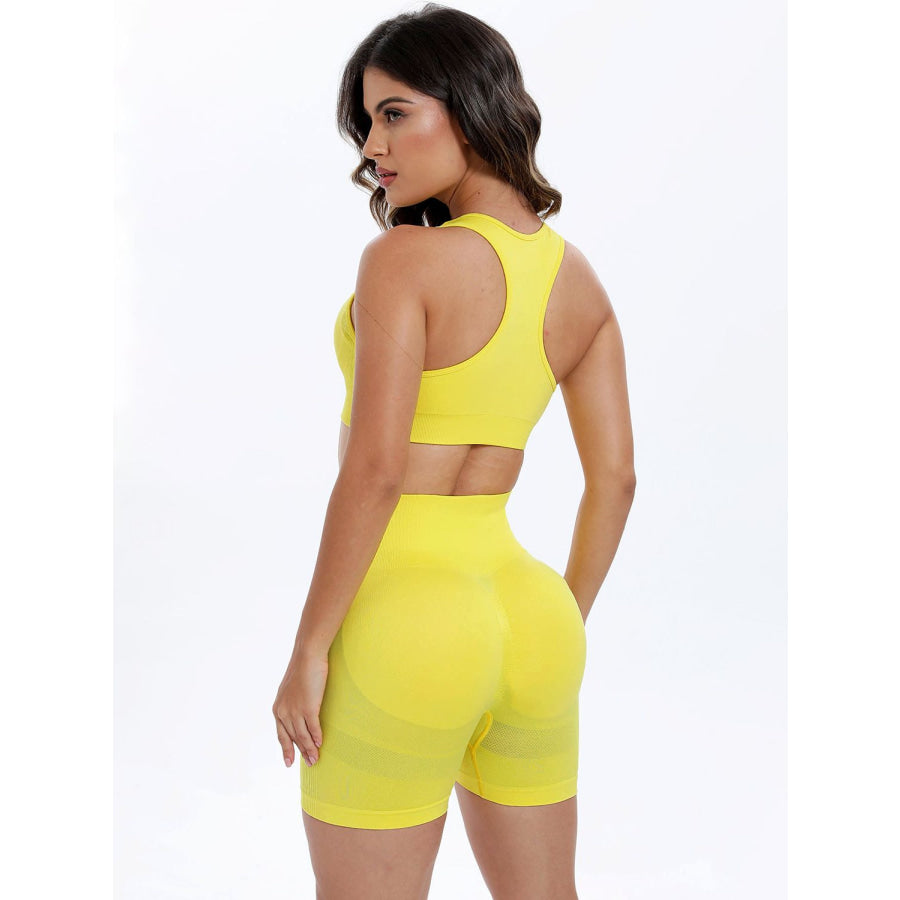 Scoop Neck Wide Strap Top and Shorts Active Set Apparel and Accessories