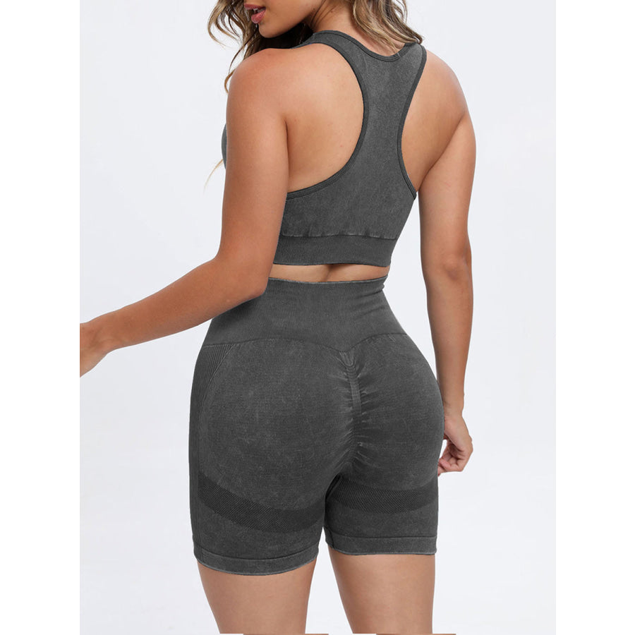 Scoop Neck Wide Strap Top and Shorts Active Set Apparel and Accessories