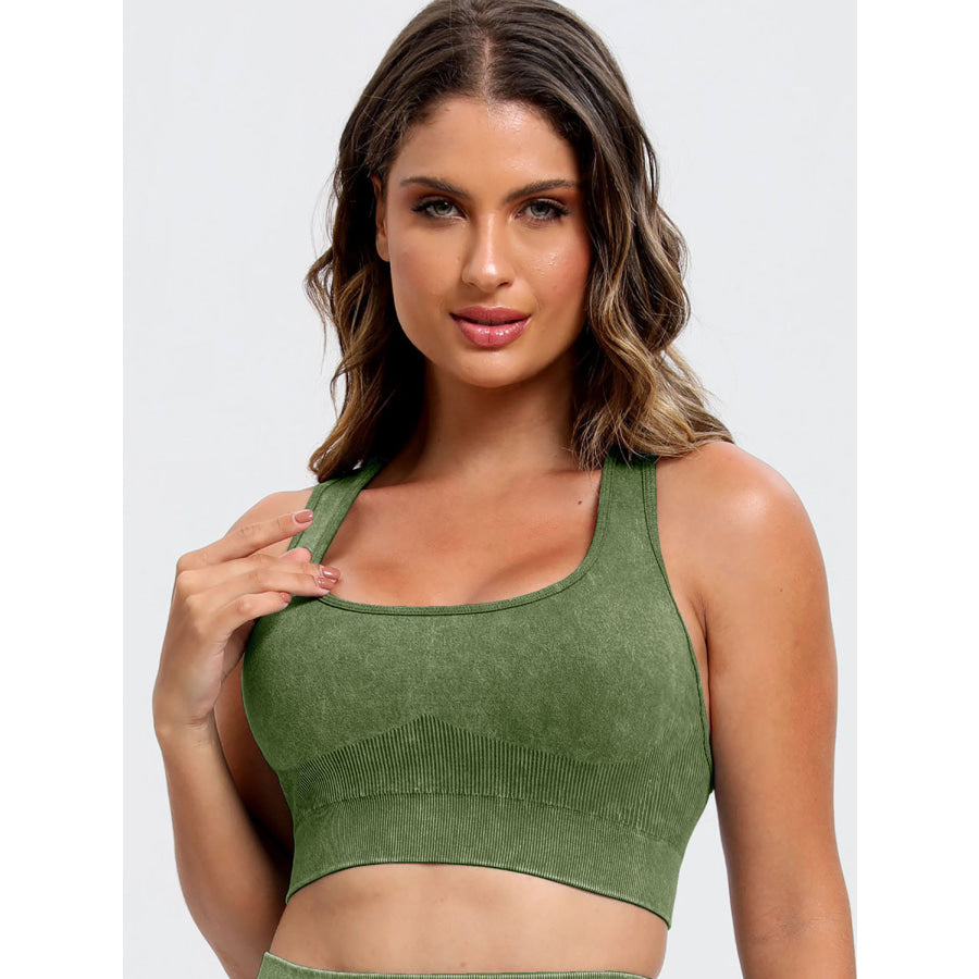 Scoop Neck Wide Strap Top and Shorts Active Set Matcha Green / S Apparel and Accessories