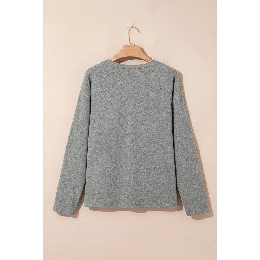 Seam Detail Raglan Long Sleeve Top Apparel and Accessories