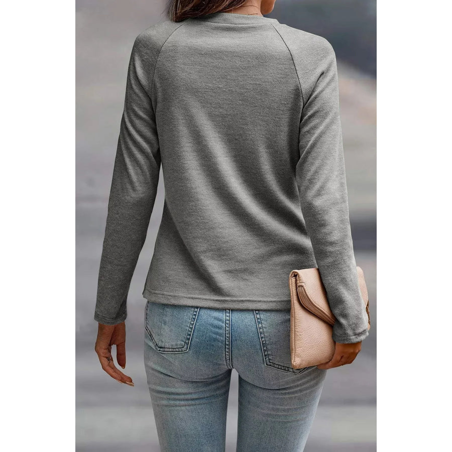 Seam Detail Raglan Long Sleeve Top Apparel and Accessories