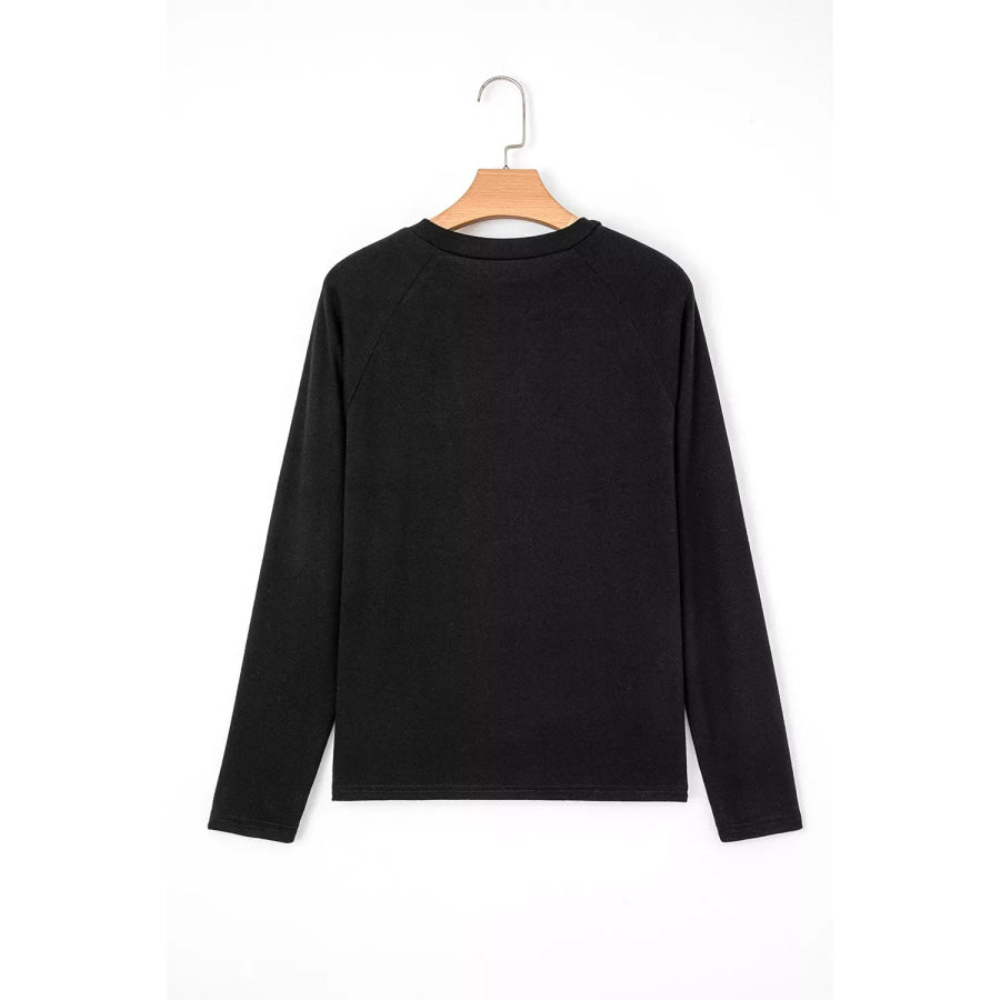 Seam Detail Raglan Long Sleeve Top Apparel and Accessories