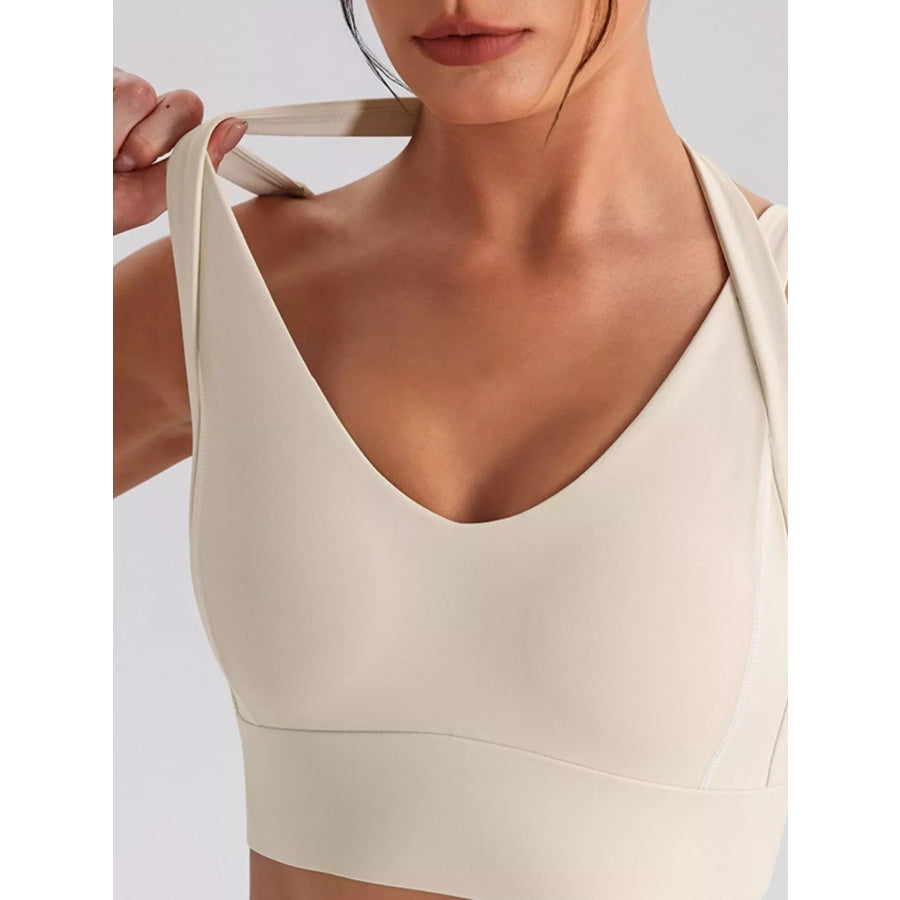 Seamless Criss-Cross V-Neck Tank and Leggings Active Set Apparel and Accessories
