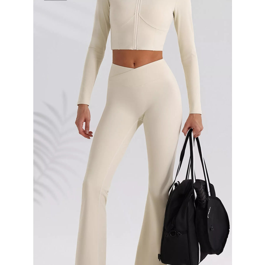 Seamless Criss-Cross V-Neck Tank and Leggings Active Set Apparel and Accessories