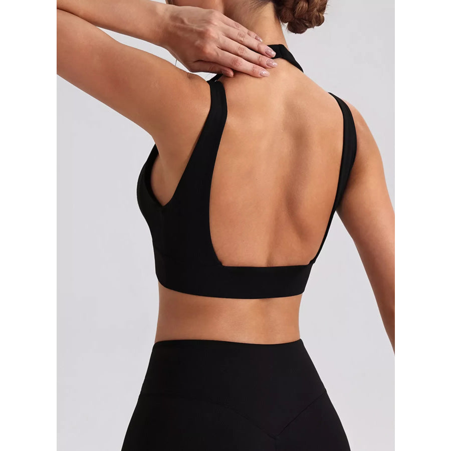 Seamless Criss-Cross V-Neck Tank and Leggings Active Set Apparel and Accessories
