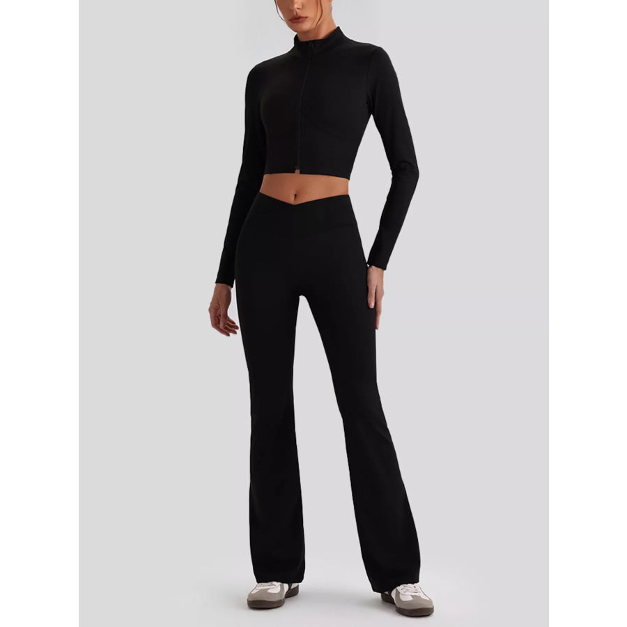 Seamless Criss-Cross V-Neck Tank and Leggings Active Set Dark Navy / S/4 Apparel and Accessories