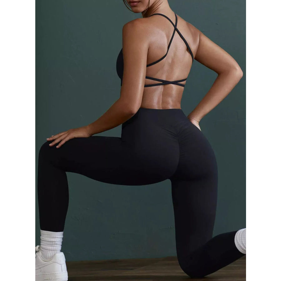 Seamless Cross-Waist Cami and Leggings Active Set Apparel and Accessories
