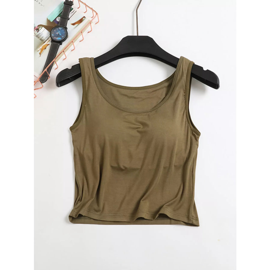 Seamless Modal Padded Tank Army Green / S Apparel and Accessories