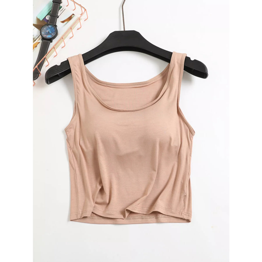 Seamless Modal Padded Tank Khaki / S Apparel and Accessories