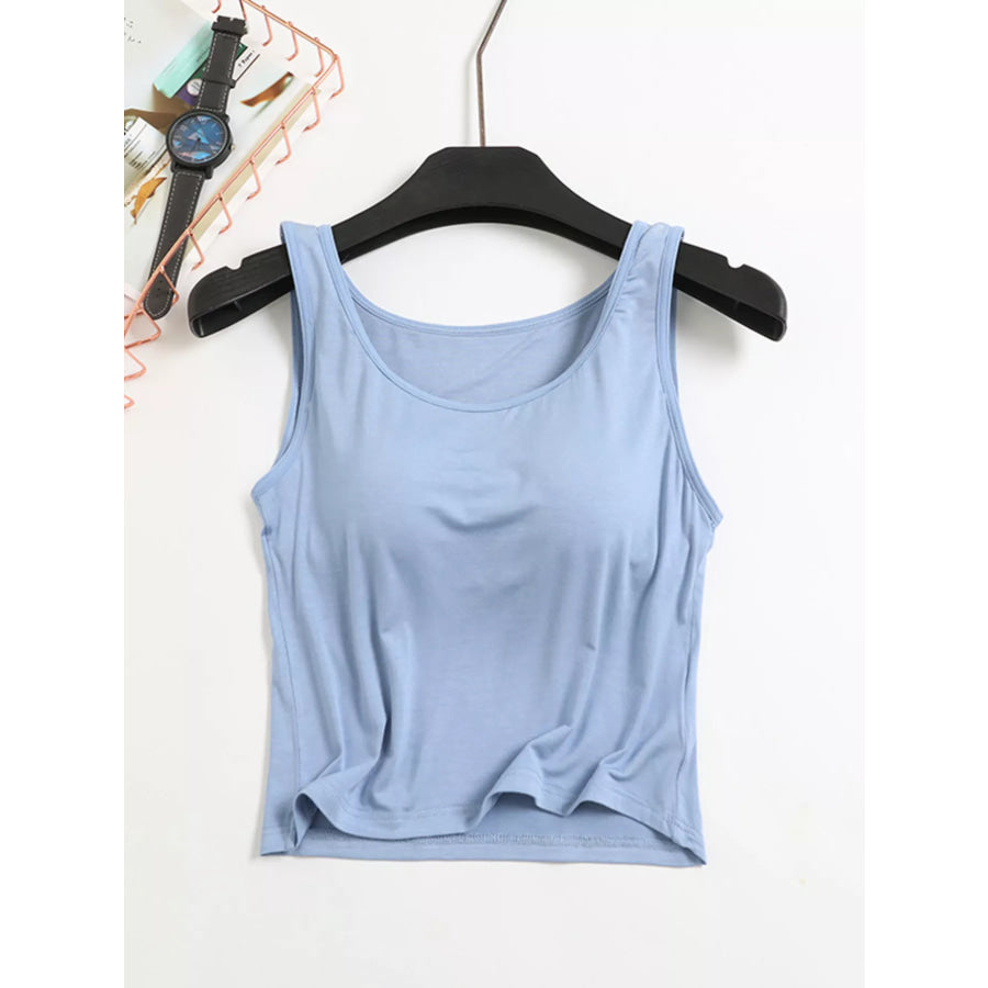 Seamless Modal Padded Tank Light Blue / S Apparel and Accessories