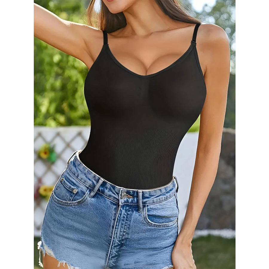 Seamless Scoop Neck Spaghetti Strap Shaping Bodysuit Apparel and Accessories