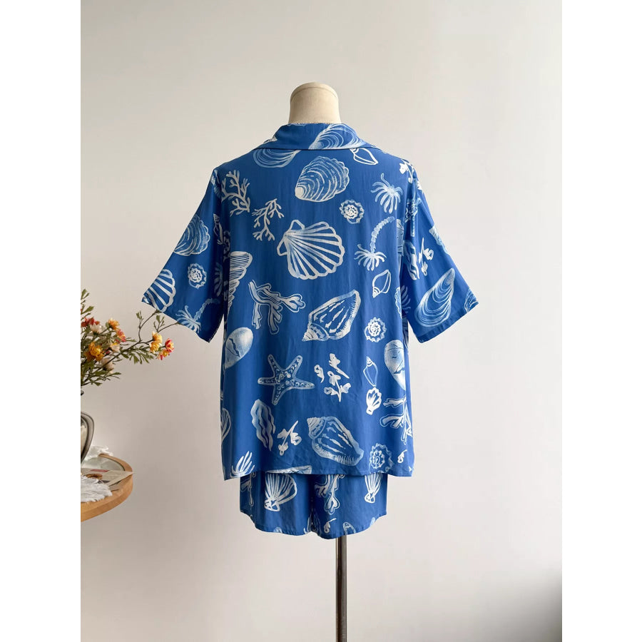Seashell Print 3-Piece Summer Set Apparel and Accessories