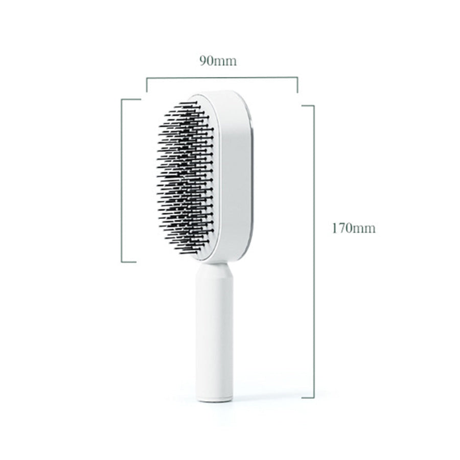 Self - Cleaning Hair Brush Gray Rectangle Combs