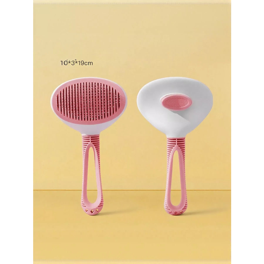 Self-Cleaning Slicker Pet Hair Remover Brush Pink / One Size Apparel and Accessories