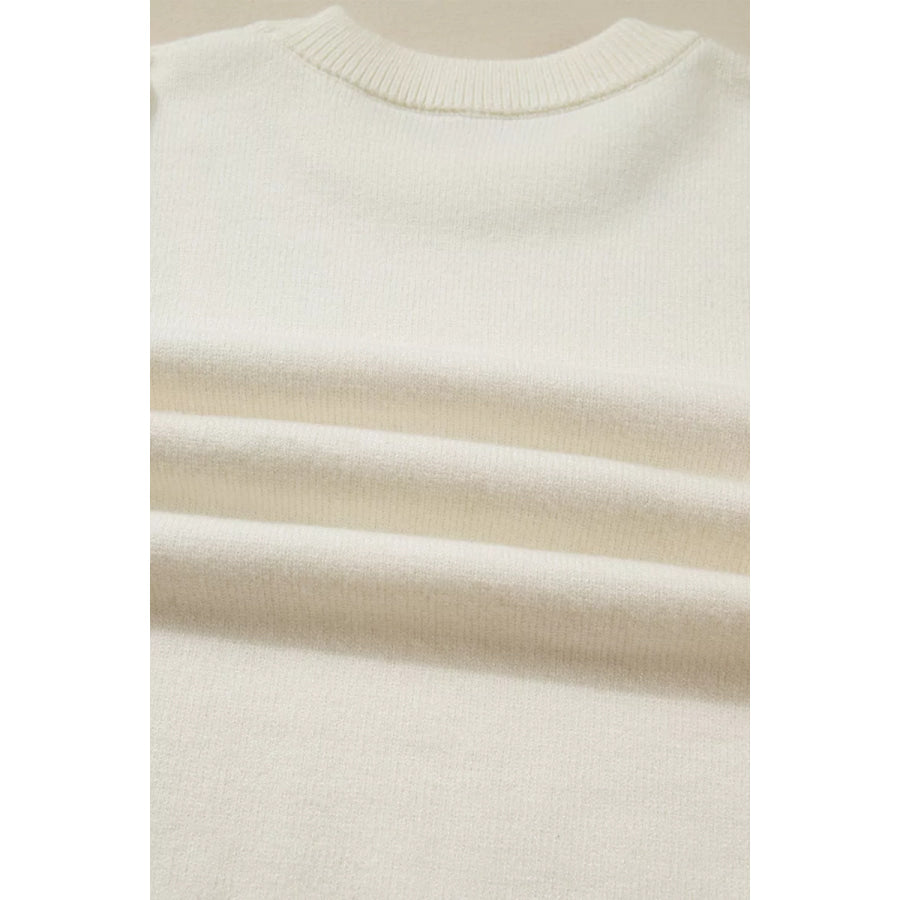 Sequin Bow Embellished Pullover Sweater Apparel and Accessories