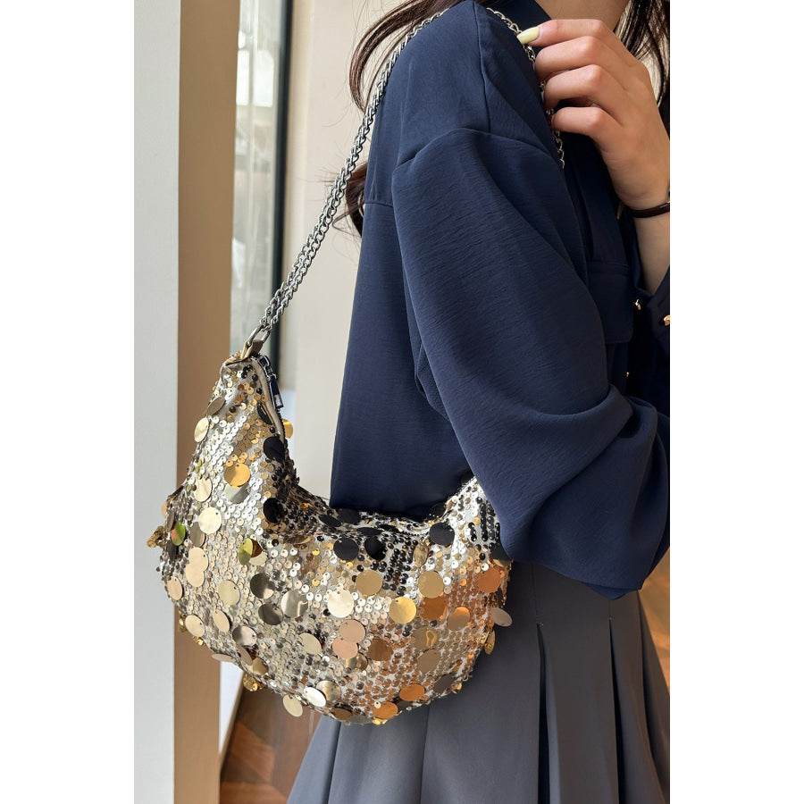 Sequin Chain Crossbody Bag Apparel and Accessories