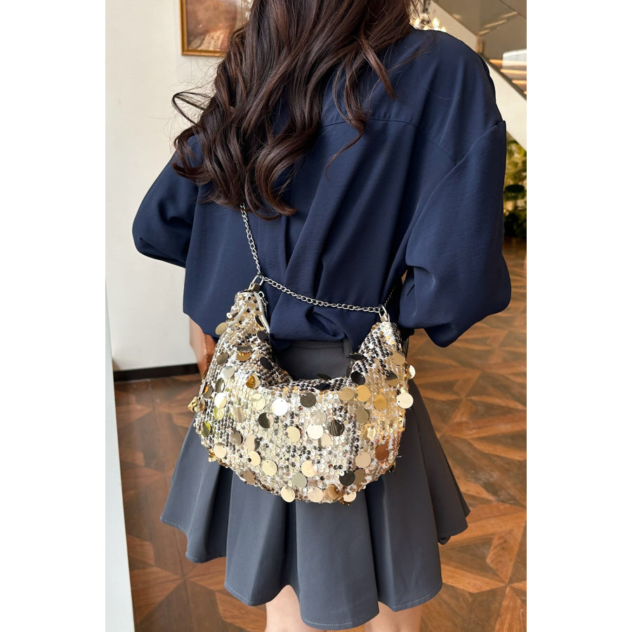 Sequin Chain Crossbody Bag Apparel and Accessories