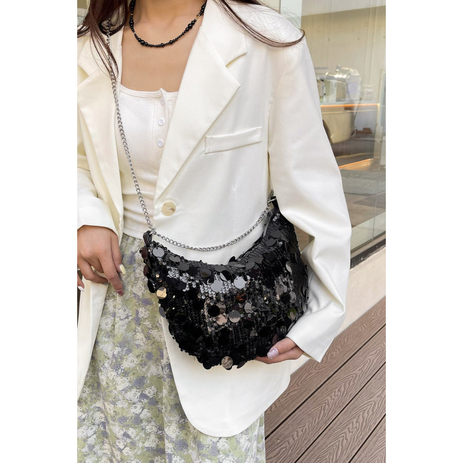 Sequin Chain Crossbody Bag Apparel and Accessories