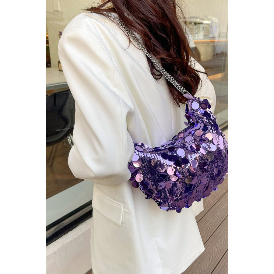 Sequin Chain Crossbody Bag Apparel and Accessories