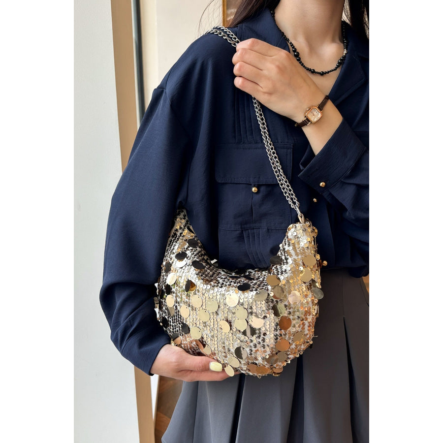 Sequin Chain Crossbody Bag Apparel and Accessories