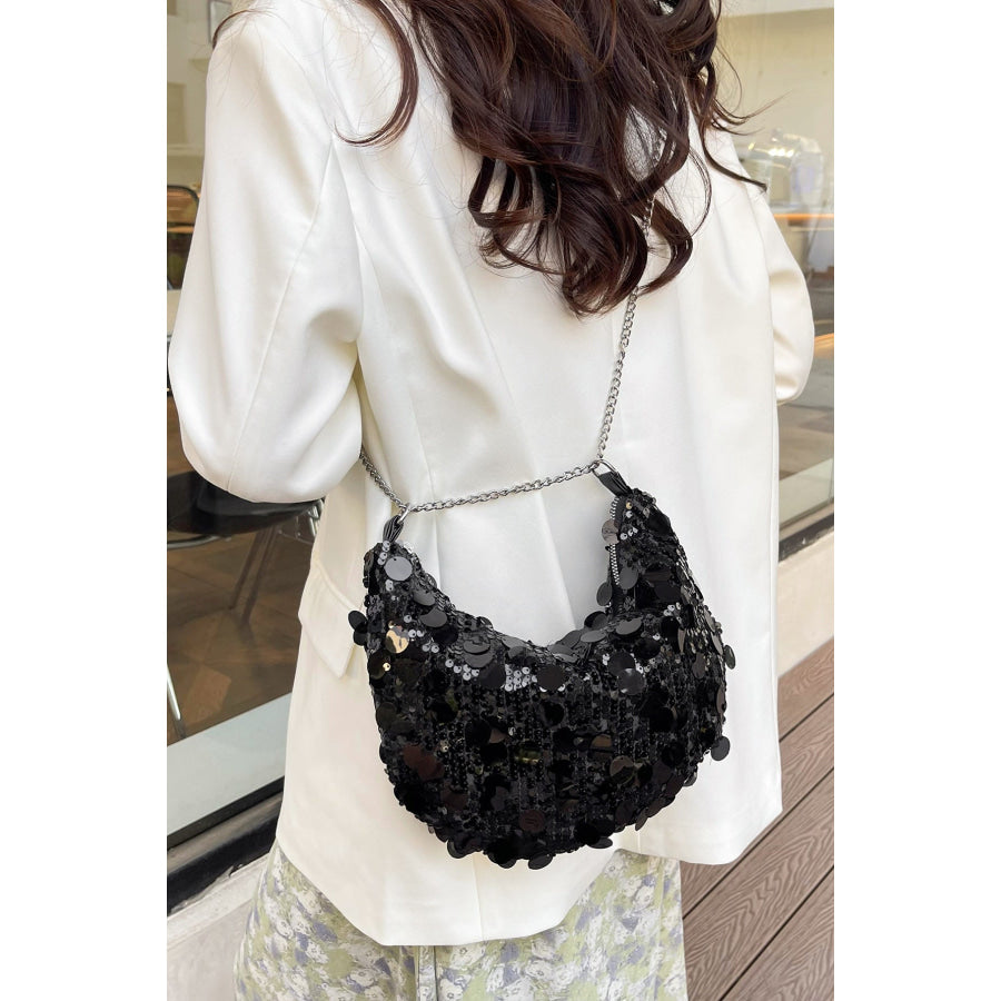 Sequin Chain Crossbody Bag Apparel and Accessories