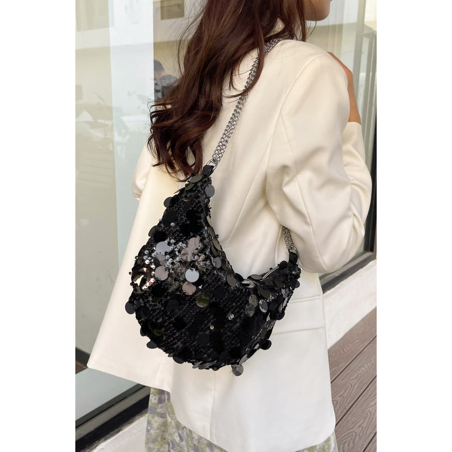 Sequin Chain Crossbody Bag Apparel and Accessories