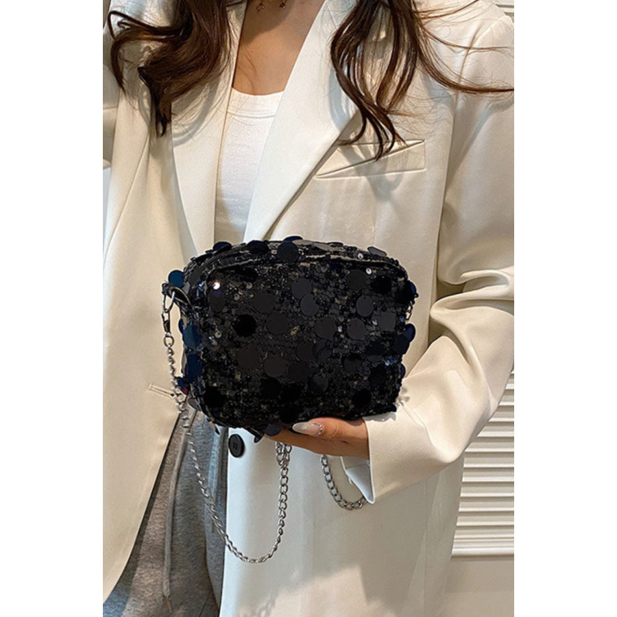 Sequin Chain Shoulder Bag Apparel and Accessories