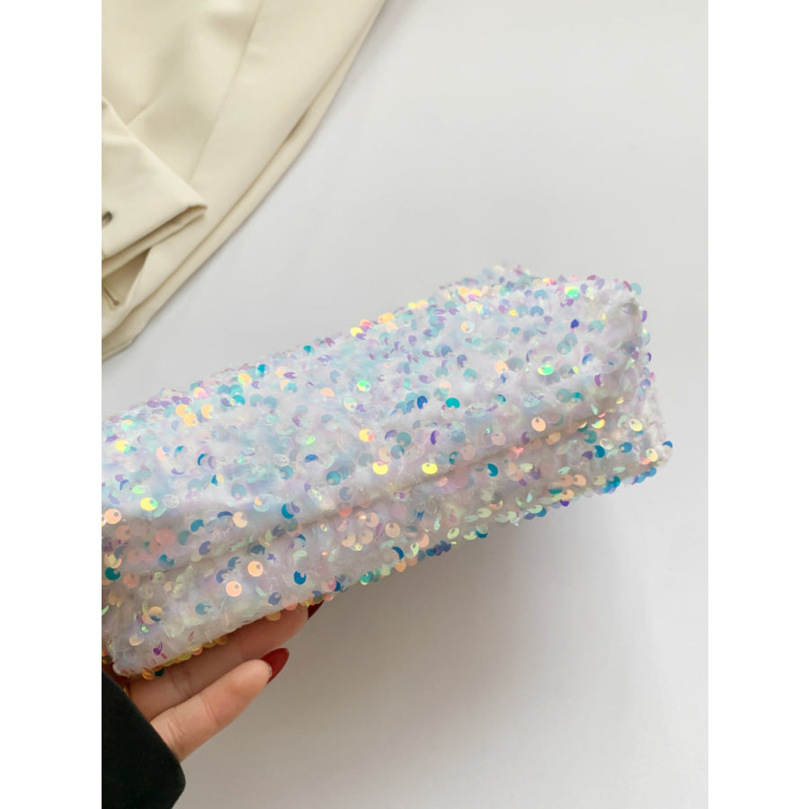 Sequin Clutch with Zipper Apparel and Accessories