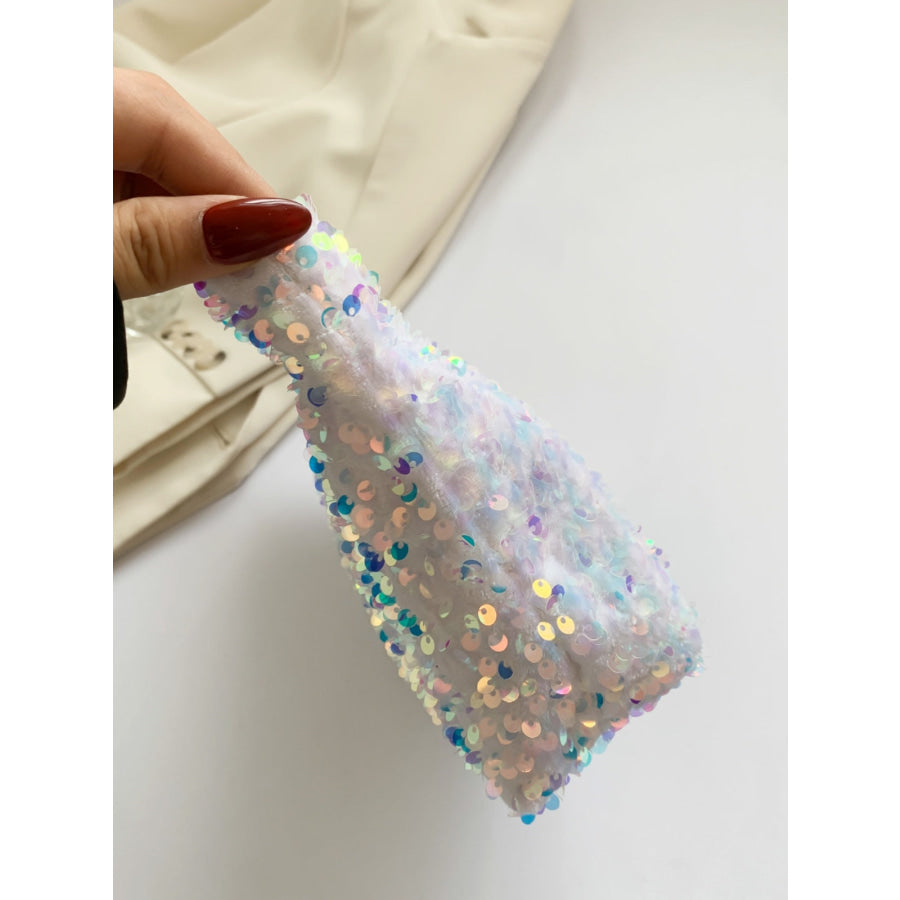 Sequin Clutch with Zipper Apparel and Accessories