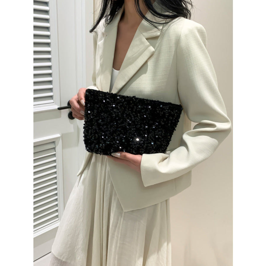 Sequin Clutch with Zipper Apparel and Accessories