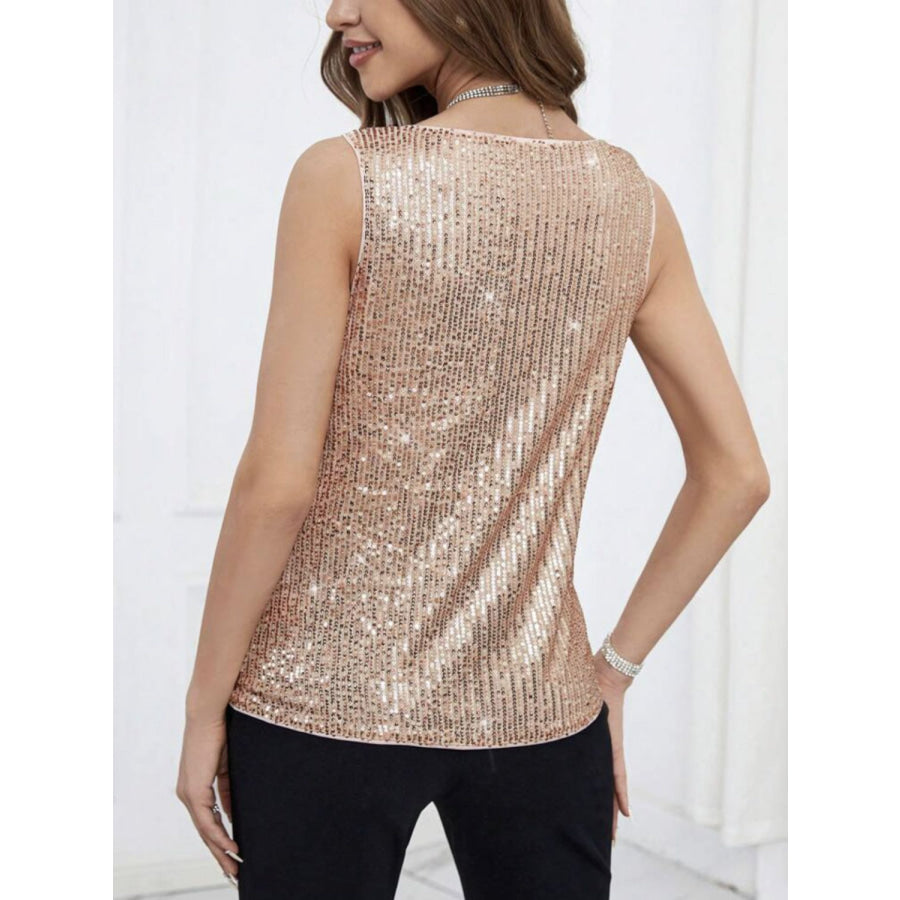 Sequin Cowl Neck Tank Apparel and Accessories