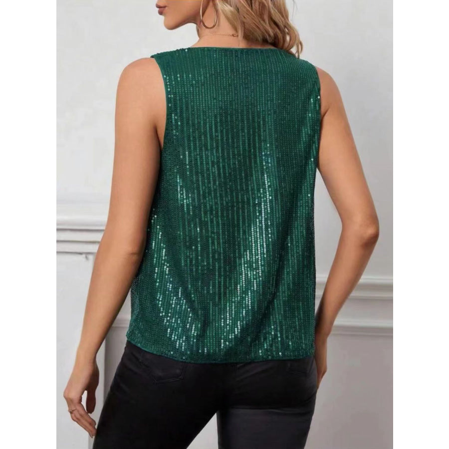 Sequin Cowl Neck Tank Apparel and Accessories