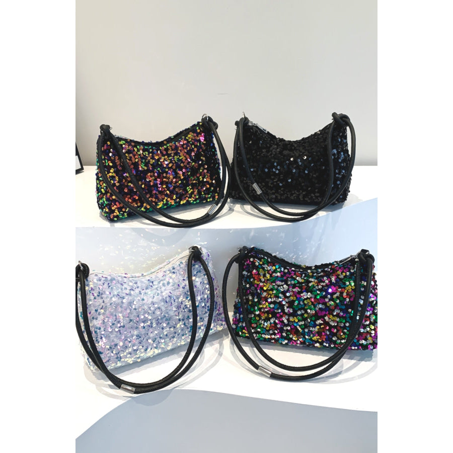 Sequin Double Strap Shoulder Bag Apparel and Accessories