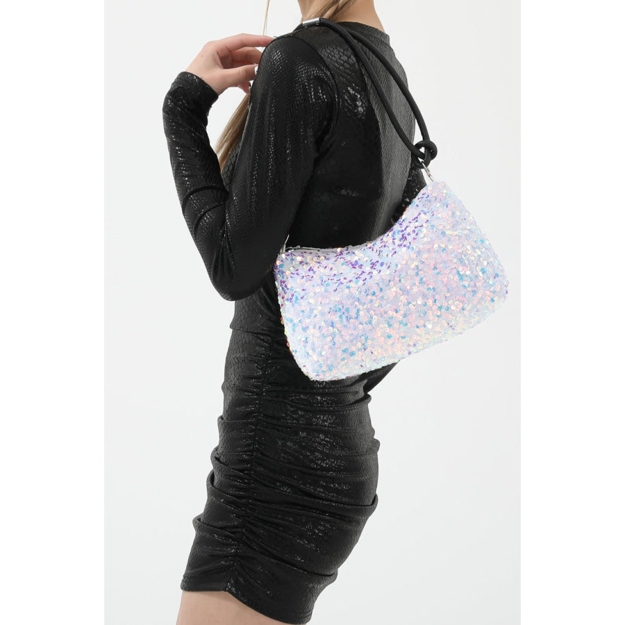 Sequin Double Strap Shoulder Bag Apparel and Accessories