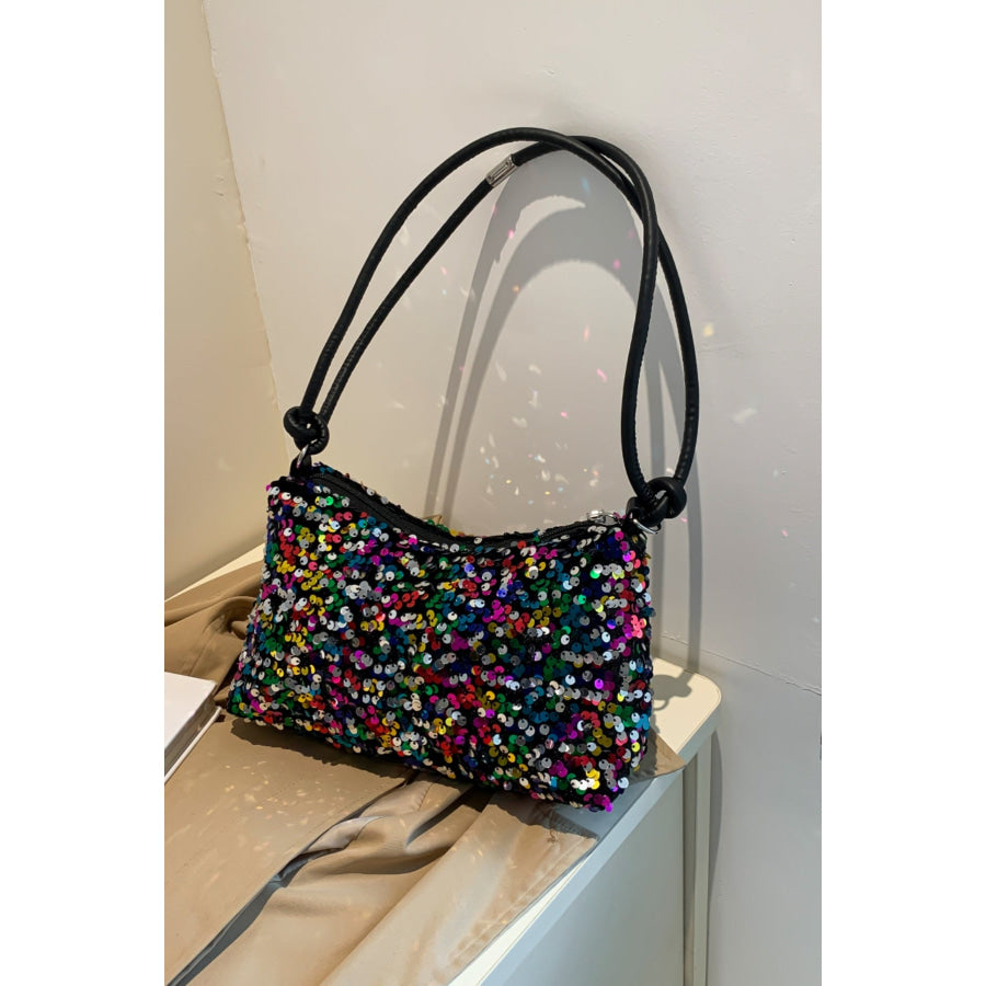 Sequin Double Strap Shoulder Bag Apparel and Accessories