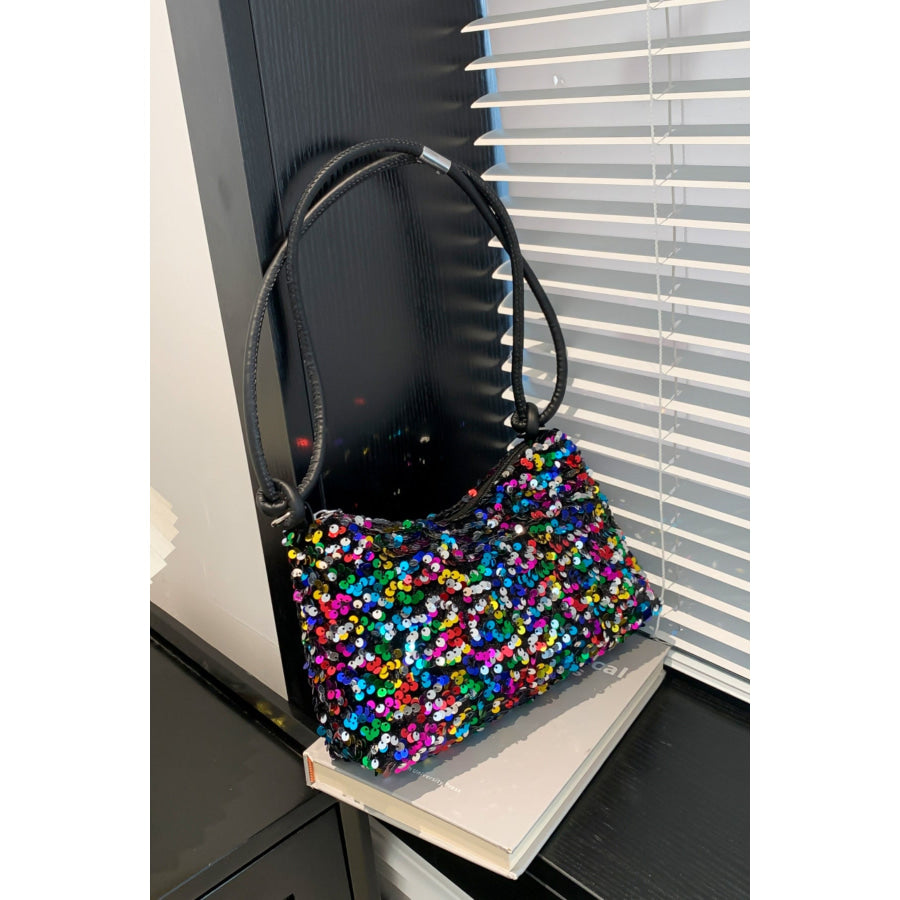 Sequin Double Strap Shoulder Bag Apparel and Accessories