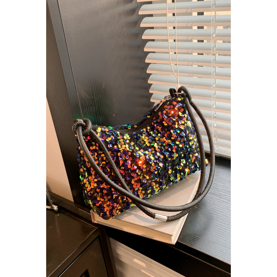 Sequin Double Strap Shoulder Bag Apparel and Accessories