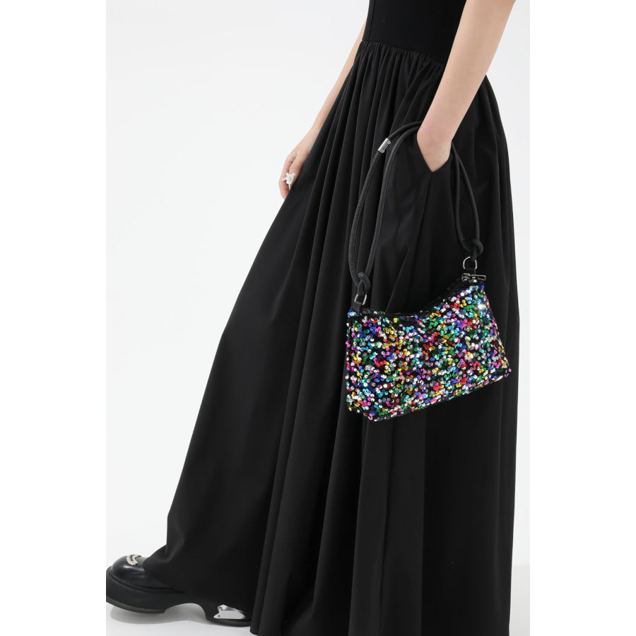 Sequin Double Strap Shoulder Bag Apparel and Accessories