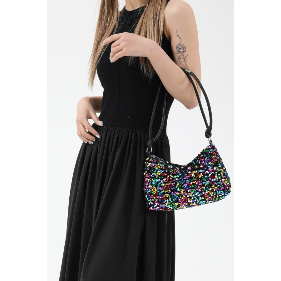 Sequin Double Strap Shoulder Bag Apparel and Accessories