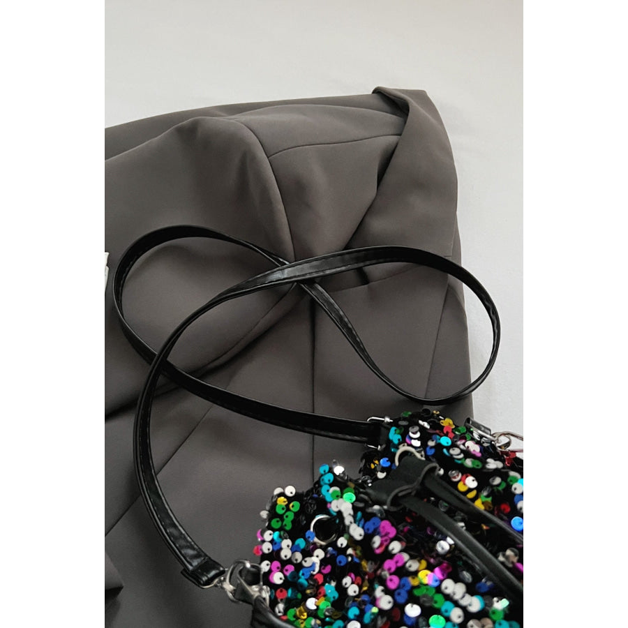 Sequin Drawstring Bucket Bag Apparel and Accessories