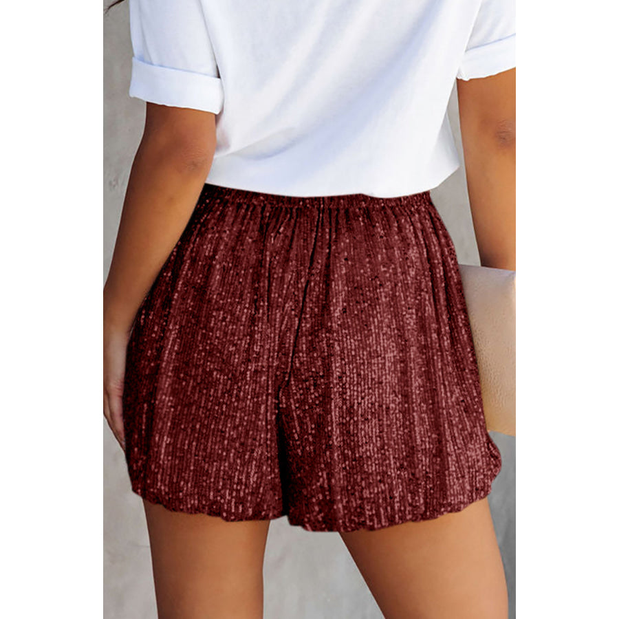 Sequin Elastic Waist Shorts Apparel and Accessories