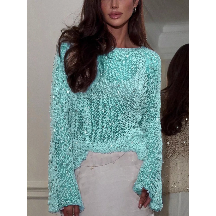 Sequin Embellished Knit Cover Up Apparel and Accessories