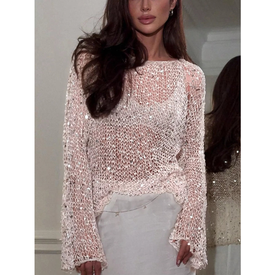 Sequin Embellished Knit Cover Up Apparel and Accessories