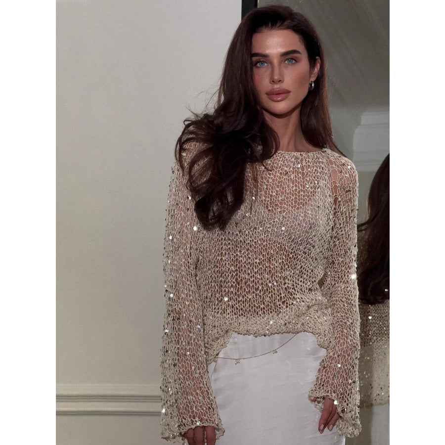 Sequin Embellished Knit Cover Up Apparel and Accessories