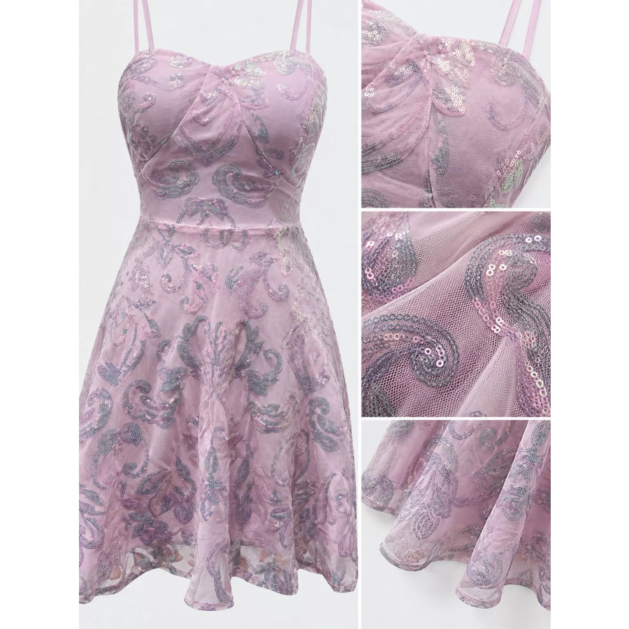 Sequin Embellished Mini Dress Apparel and Accessories